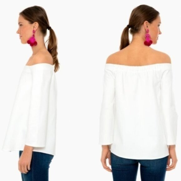 Tuckernuck | NWT White Miranda Off the Shoulder Long Sleeve Blouse Size XS - Picture 2 of 11